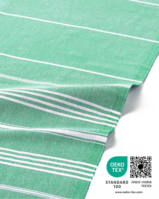 Fit-Flip Turkish peshtemal made of 100% cotton - absorbent and fast drying - perfect for sauna, beach, shower, bath, yoga - Green - 200x200cm Sultan