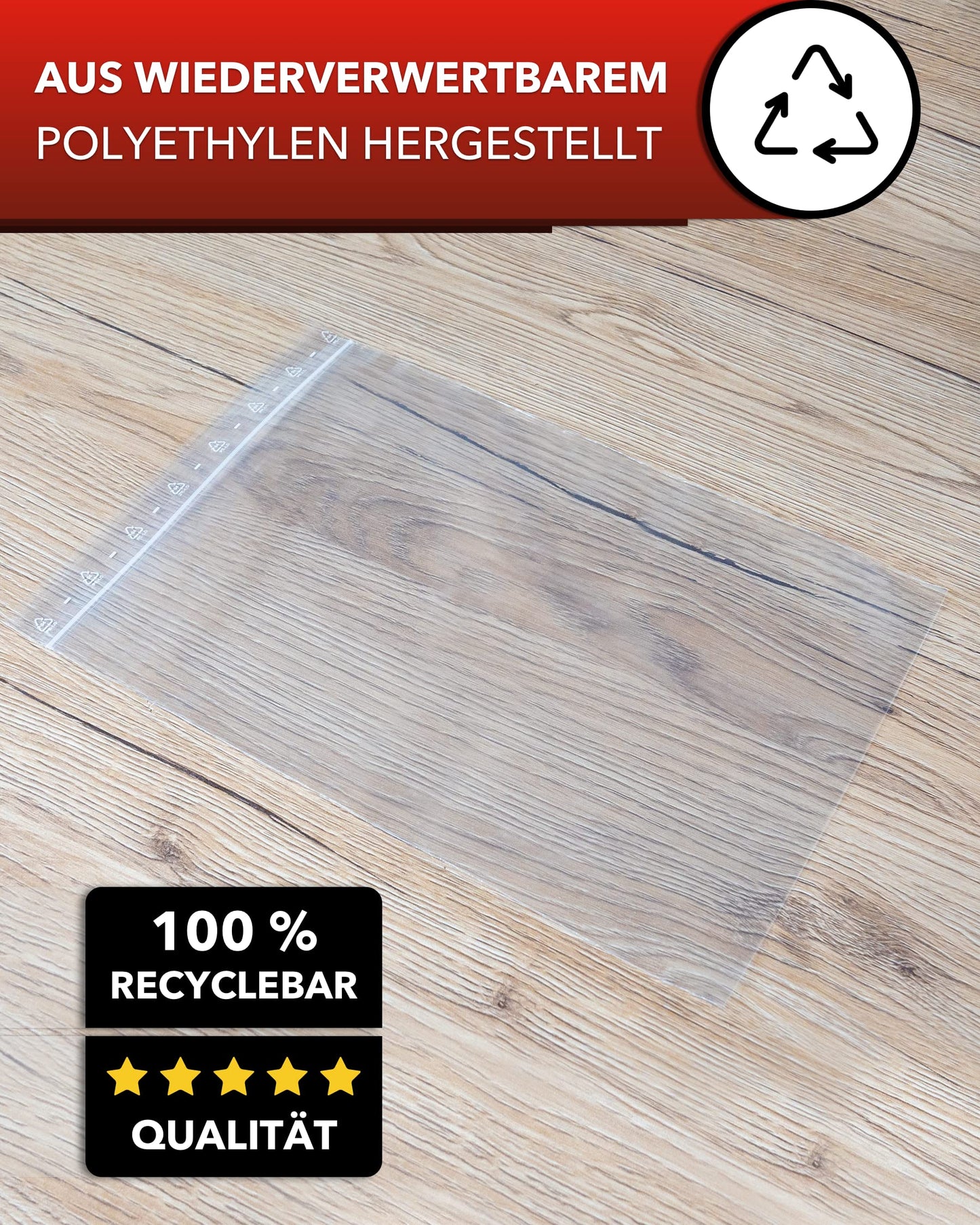 Elke-Plastic resealable bags 50 μm 180×250 mm – 1000 pieces – Plastic bags for food, reusable bags – high-quality bags for storage, organization, and packaging.