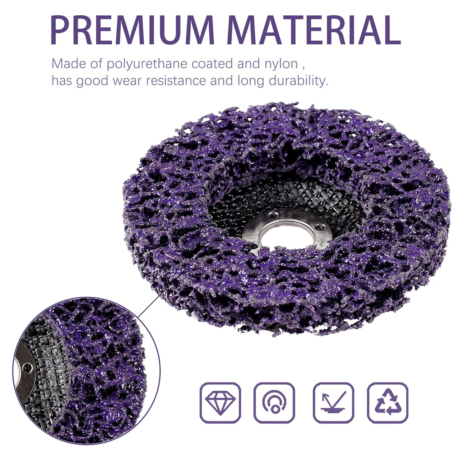 5 pieces grinding discs for angle grinder, 100mm wheel cleaning disc for paint removal and rust.