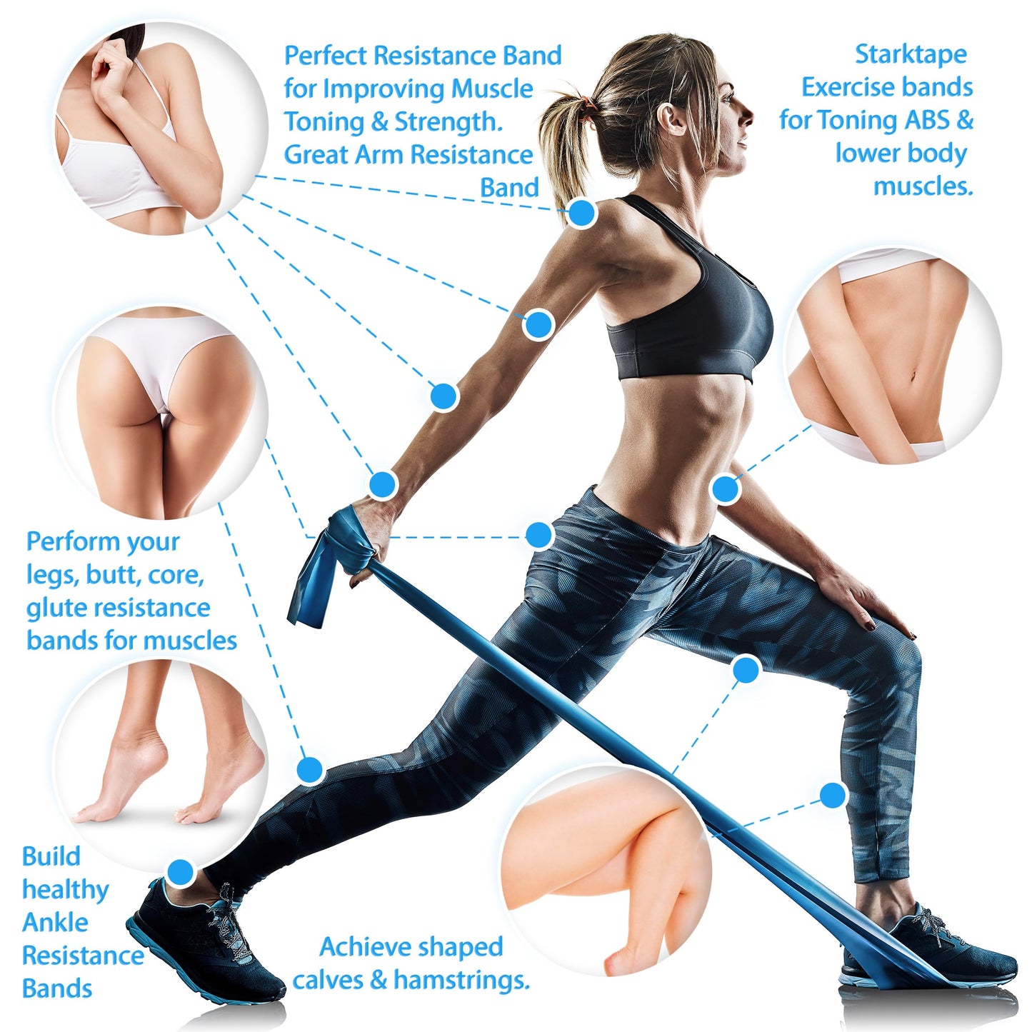 Strong tape Resistance Bands Latex-free - Professional fitness bands for home training, physiotherapy, pilates, strength training, and rehabilitation - 23 meters Yellow