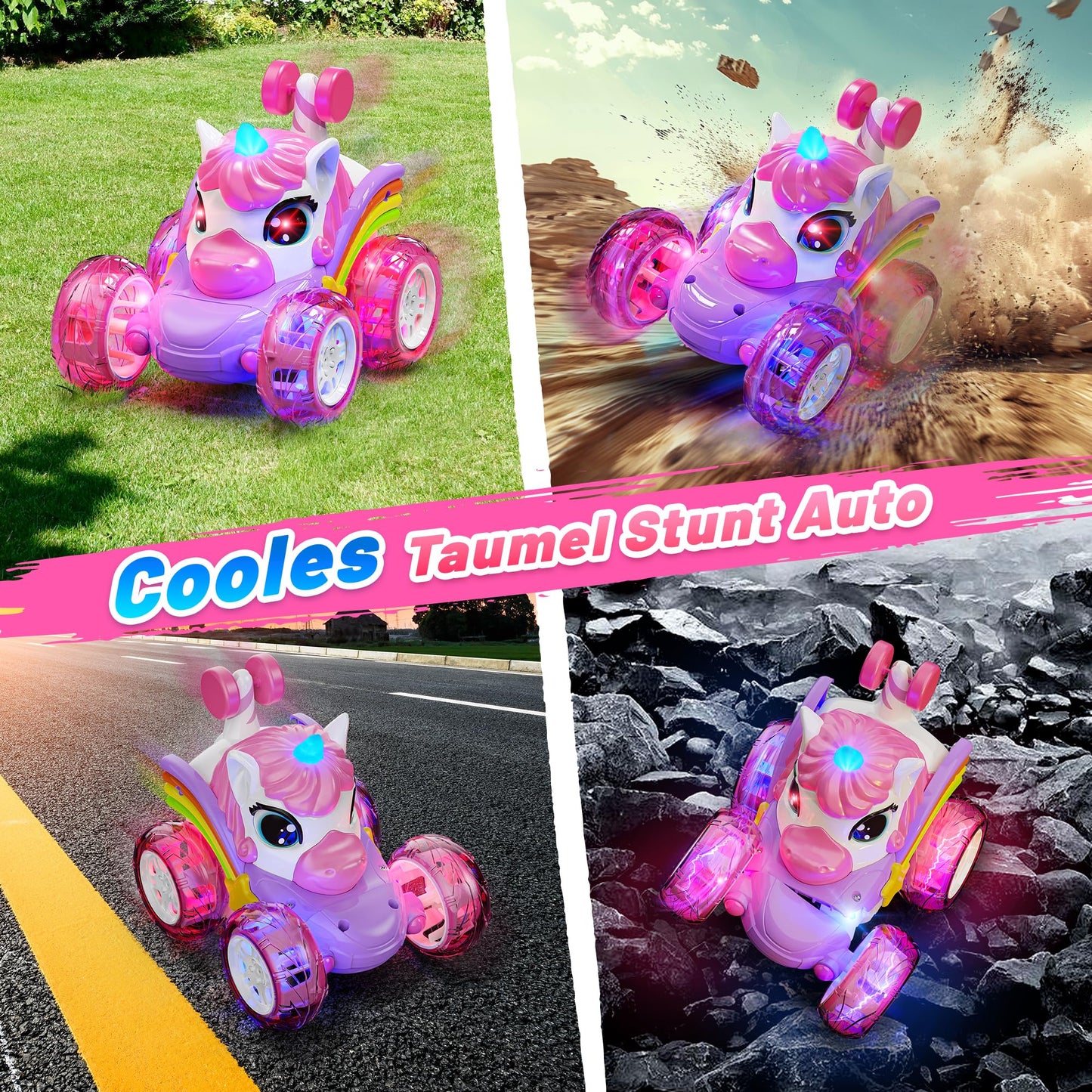 Hot Bee Remote Control Car for Girls aged 3-6 years, car toy for girls aged 3-6 years, unicorn gift for girls aged 3-6 years.