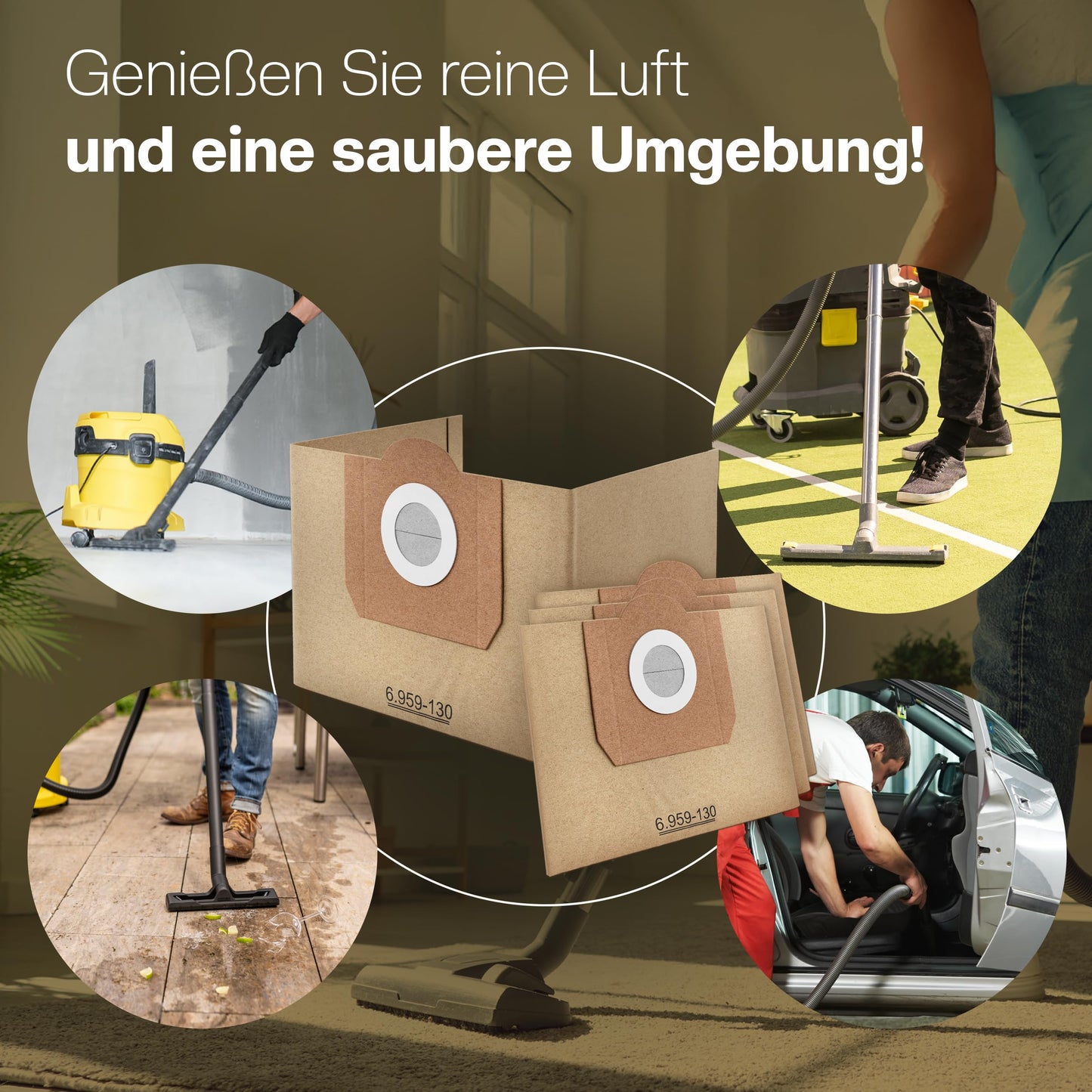 10 vacuum cleaner bags for Kärcher vacuum cleaner WD3 bags filter bags 6.959-130.0/69591300