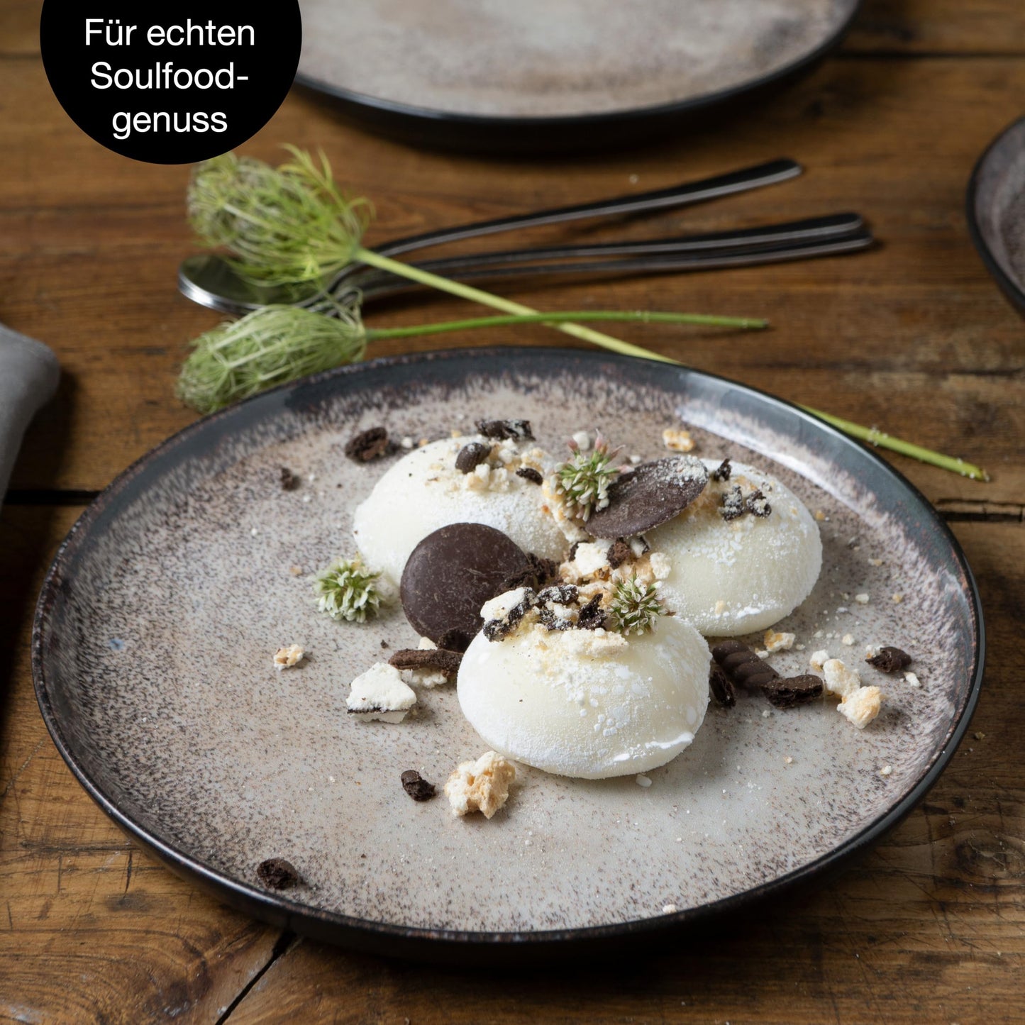 Moritz & Moritz LIFE 6-Piece Dessert Plate Set Beige - Stylish Porcelain Breakfast Plates, Cake Plates for 6 People - Dishwasher and Microwave Safe