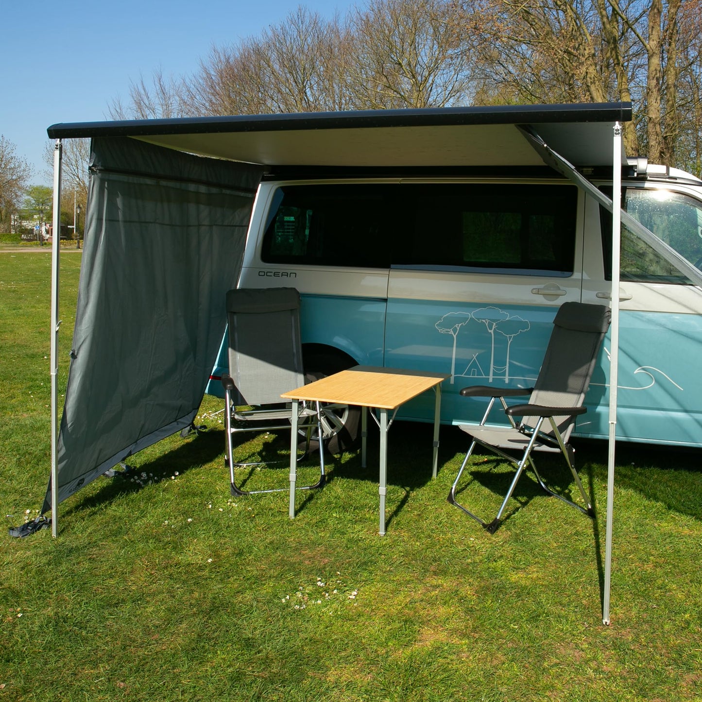 your GEAR Camping Bus Sun + Rain Blocker Side Walls - 2 x side wall for awning with 2m extension