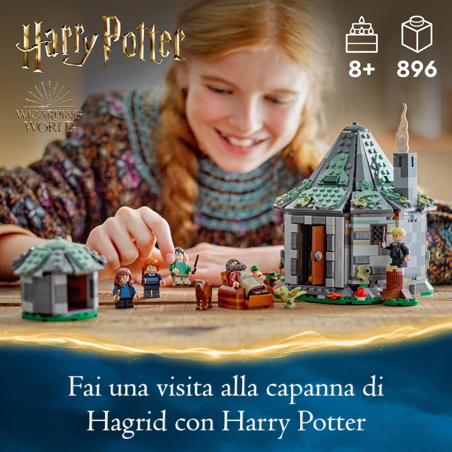 LEGO Harry Potter Hagrid's Hut: A Unexpected Visit Set & Harry Potter Flying Ford Anglia, a buildable toy car.
