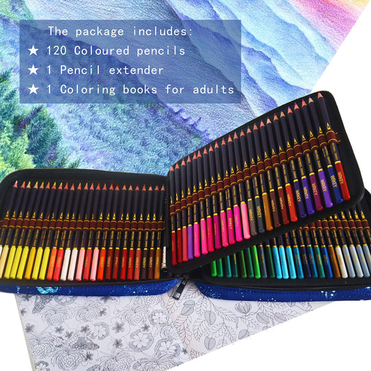 Professional colored pencils set - 120 colored pencils art set with soft color core, pre-sharpened, high-quality drawing pencils for sketching and coloring, perfect for artists, adults, and kids.