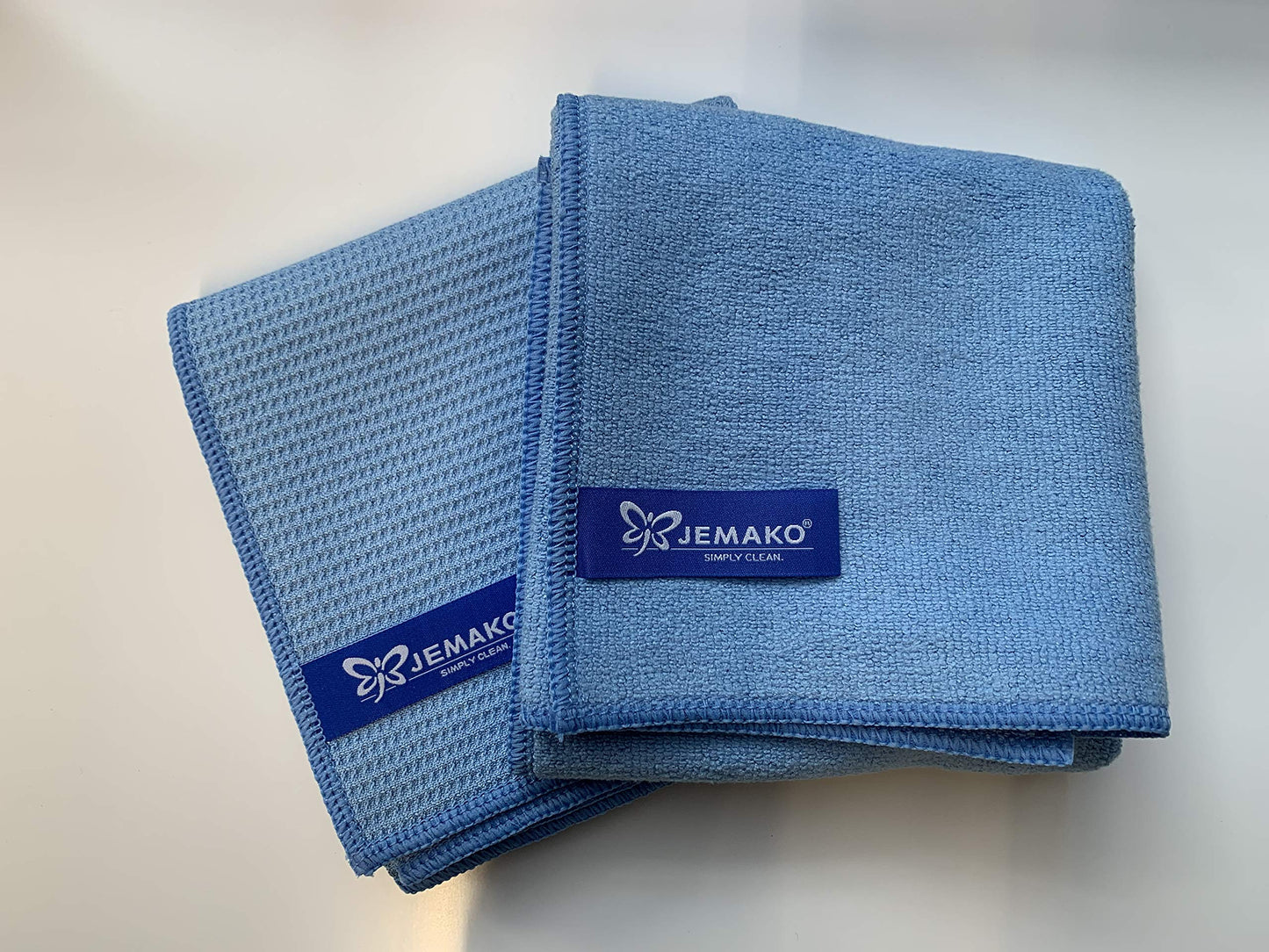 Jemako 2-piece set = 1 x professional cloth (45 x 60 cm) and 1 x drying towel (40 x 45 cm) blue