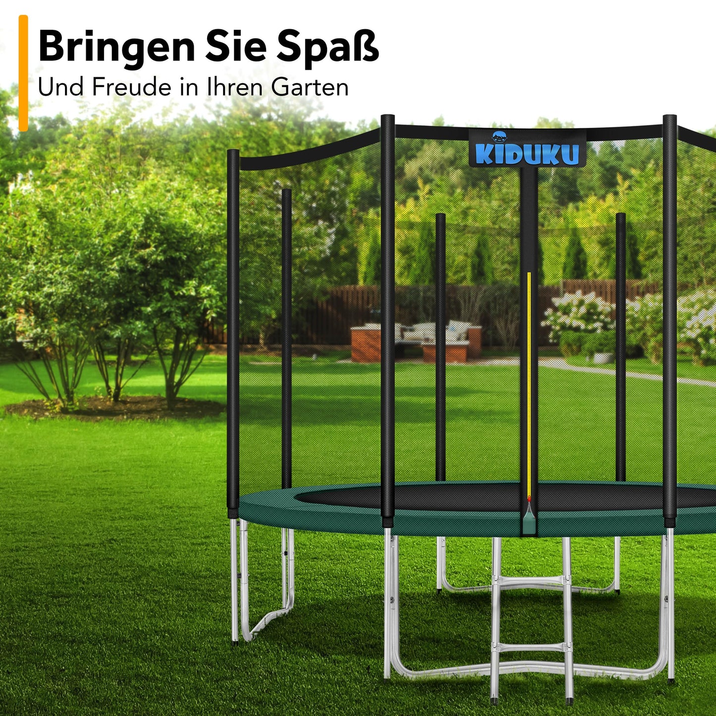 KIDUKU Trampoline Edge Cover | Ø 244cm 305cm 366cm 427cm | tear-resistant | 100% UV resistant spring cover edge protection (Green, 305 cm)