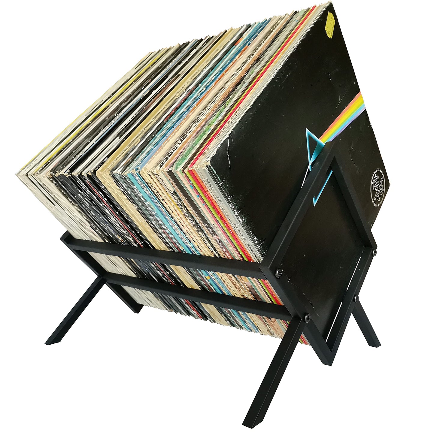 Generic Celloni vinyl record stand made of metal, vinyl storage, 40cm wide vinyl record shelf