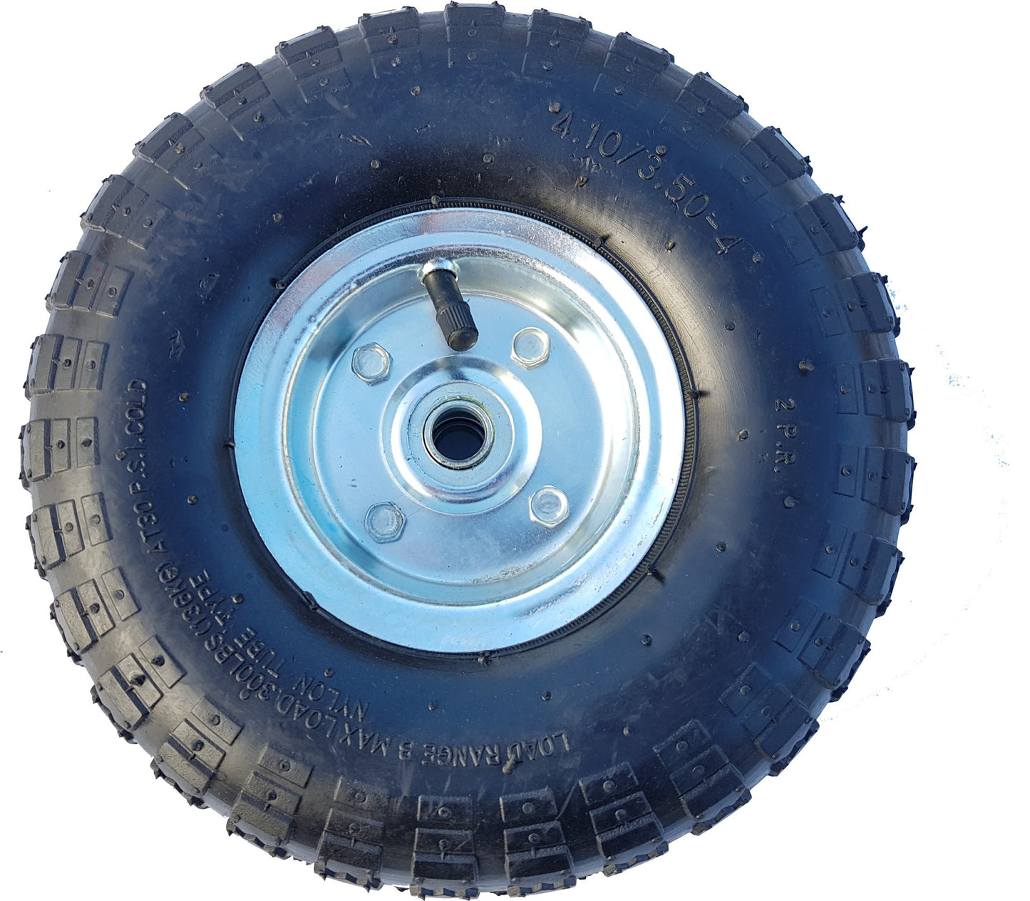 2 x FROSAL pneumatic wheel for handcart Ø 260 mm 4.10/3.50-4 | Spare wheel tire for sack barrow | Axle 16 mm | Wheel with ball bearing | Steel rim silver