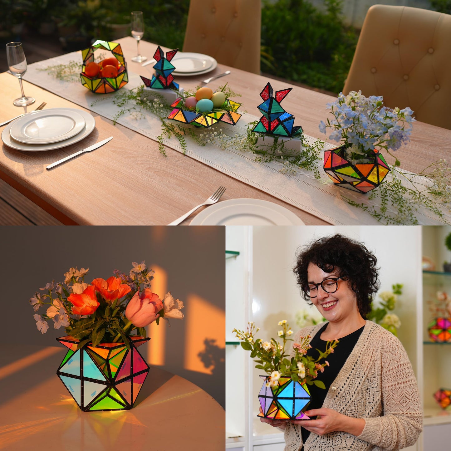 TOSY Magnet Pyramid - 1 cube transforms into 1 billion shapes, 243 magnets, glowing, spinner accessories, puzzle toy, Easter/Valentine's/Birthday gift, Set 1 Stone 1 Glow