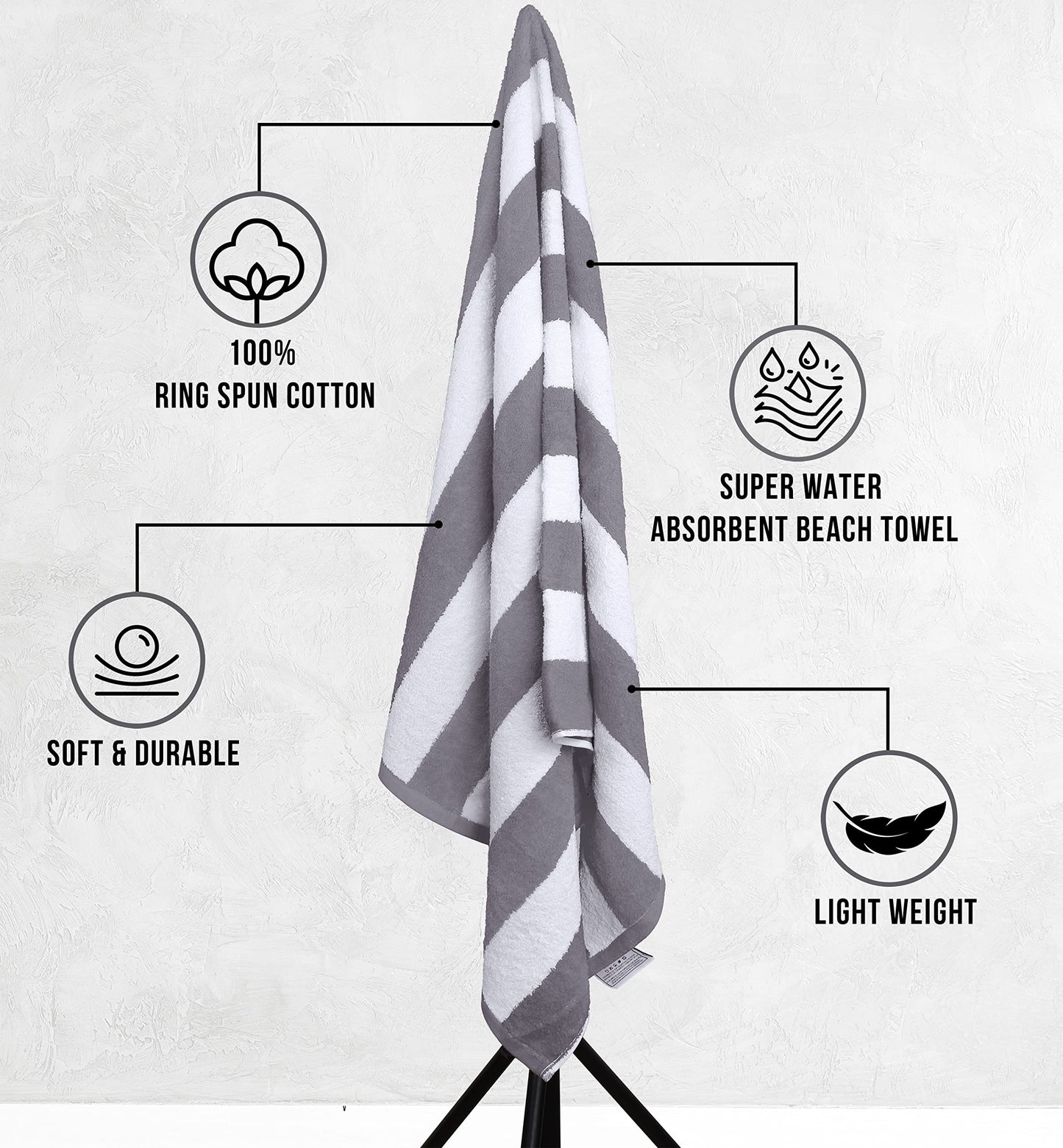 4-pack of Utopia Towels beach towels 30x60 inches, absorbent towels made of 100% cotton (Red, Navy Blue, Gray, Plum)