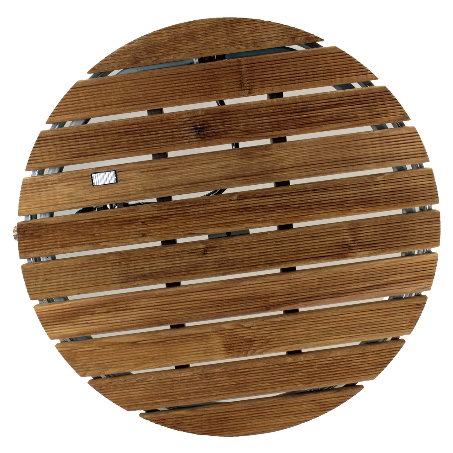 @tec Garden Shower Outdoor shower made of solid teak wood, Mobile floor shower for camping, Sauna & pool shower round with base plate for the garden, Outdoor Shower