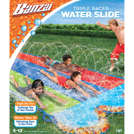 BANZAI Speed Triple Water Slide Duel Waterslide 487 cm with Sprinkler