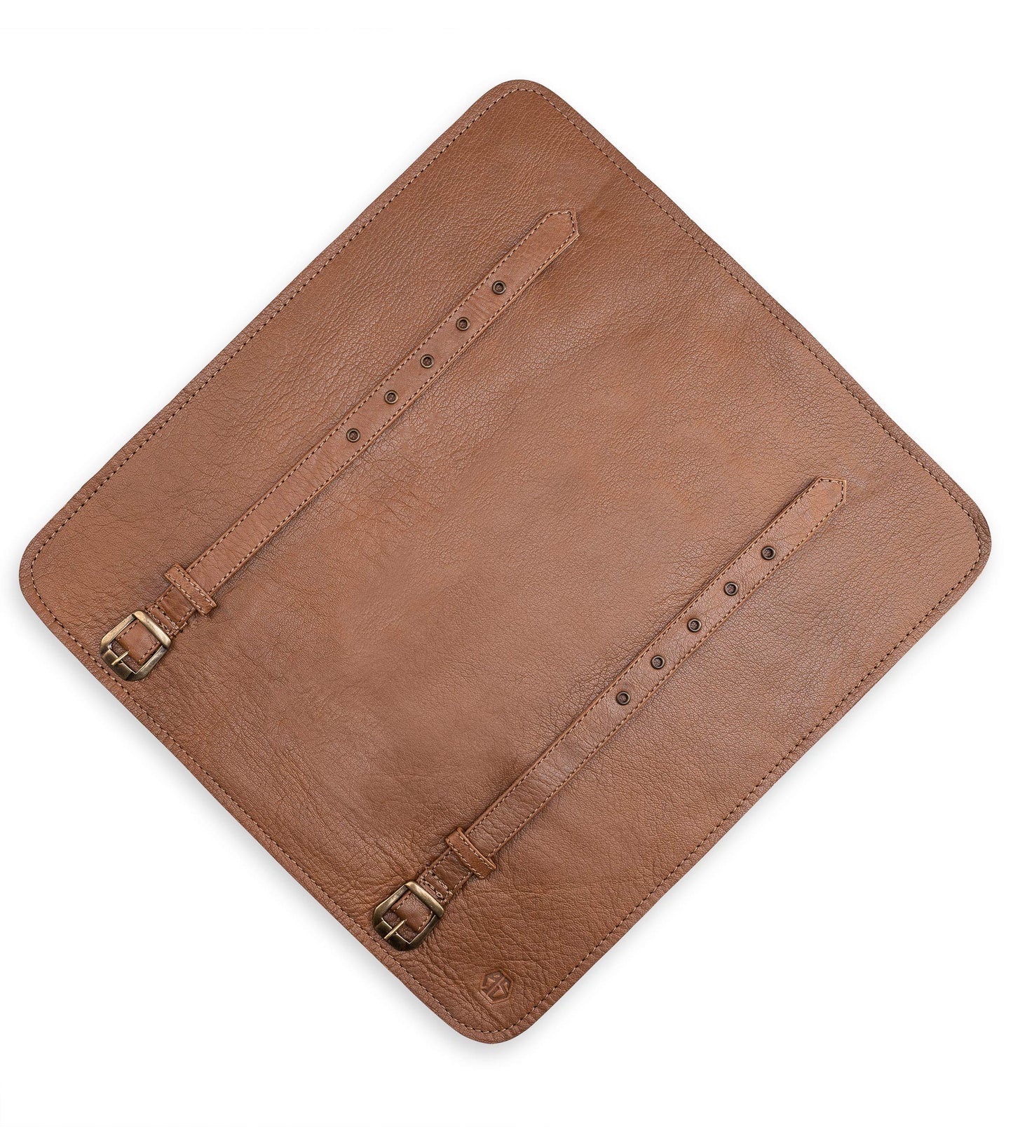 Angus Stoke knife bag leather chefs 7-compartment genuine leather chef knife roll large - knife bag cooking knives - chef bag Sam (Brown)