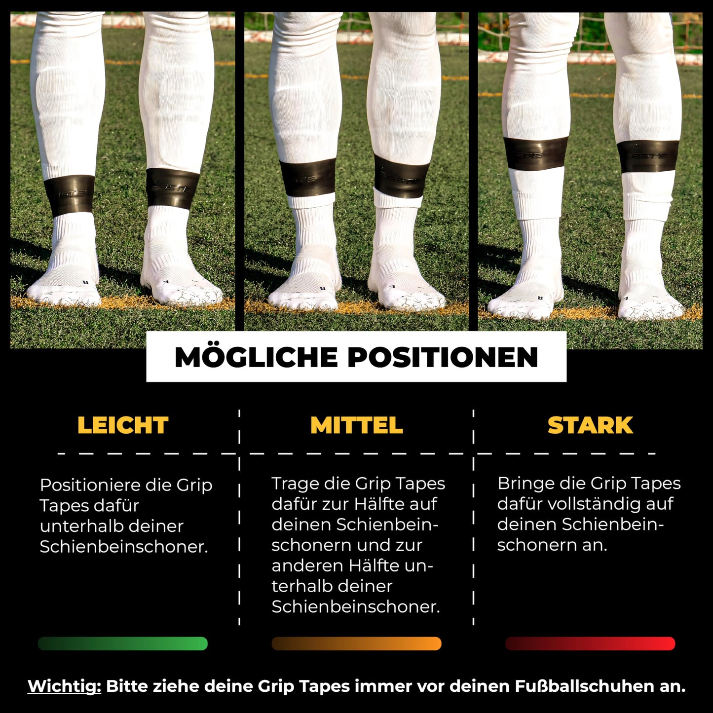PASTE® Shin Guard Holder Soccer Silicone Men, Women, Kids Black - Support for Soccer Socks as Shin Guard Holder, Sock Holder, Grip Tapes for Soccer Socks, Ankle Strap