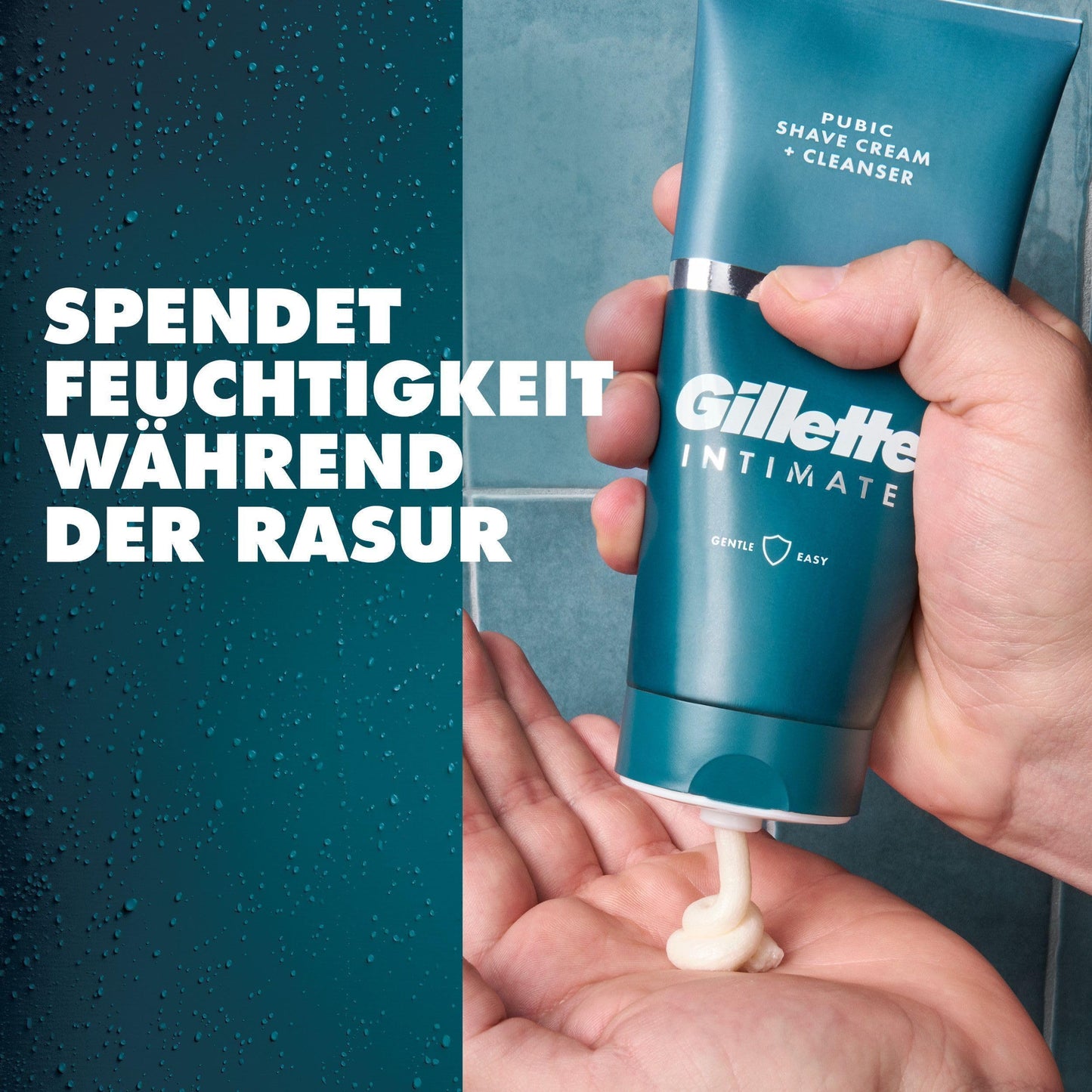 Gillette Intimate Shaving Kit for Men, Men's Razor + 8 Razor Blades + 2in1 Shave and Shower Cream for Intimate Areas (177 ml) + Includes Shower Holder & Travel Case, Gift for Men
