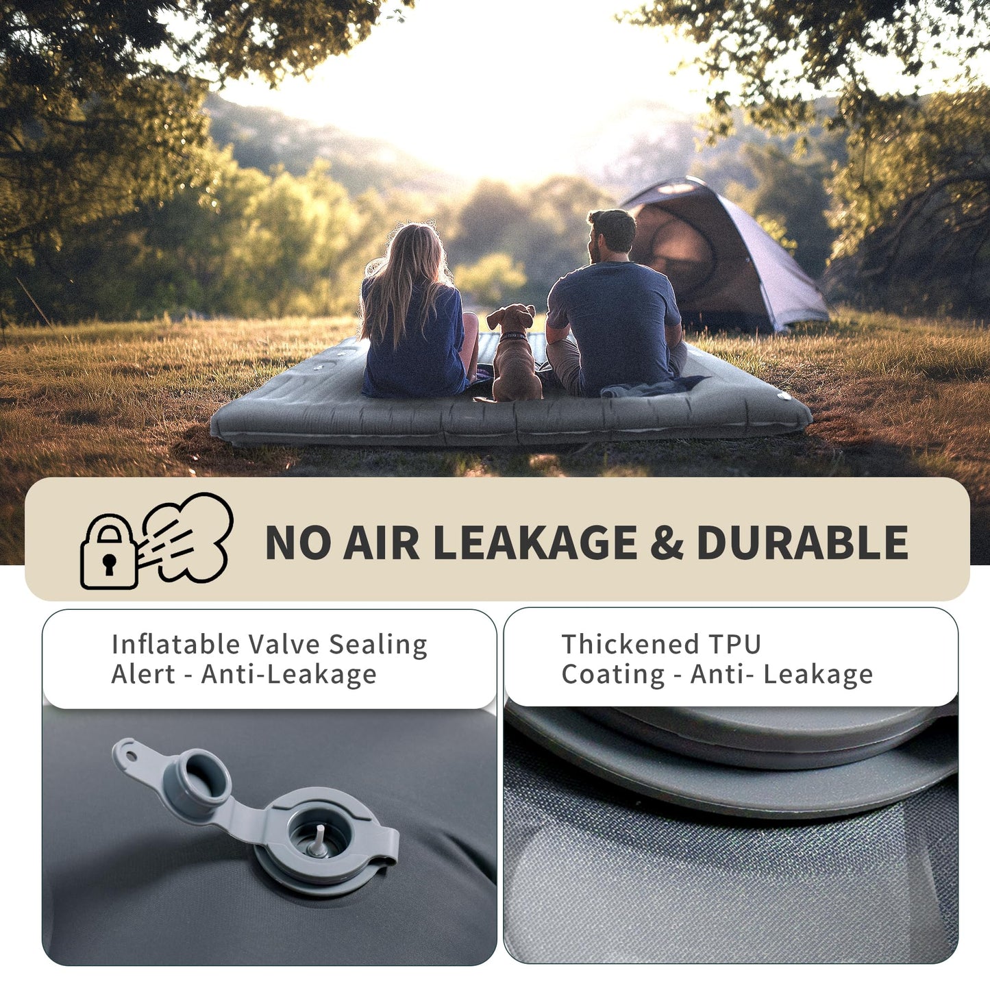 Origin Isomatte Self-Inflating 2 Person, 14CM Ultralight Air Mattress Camping Inflatable Small Pack Size with Foot Pump, Oversized Mattress for Tent, Backpacking, Hiking, and Camping