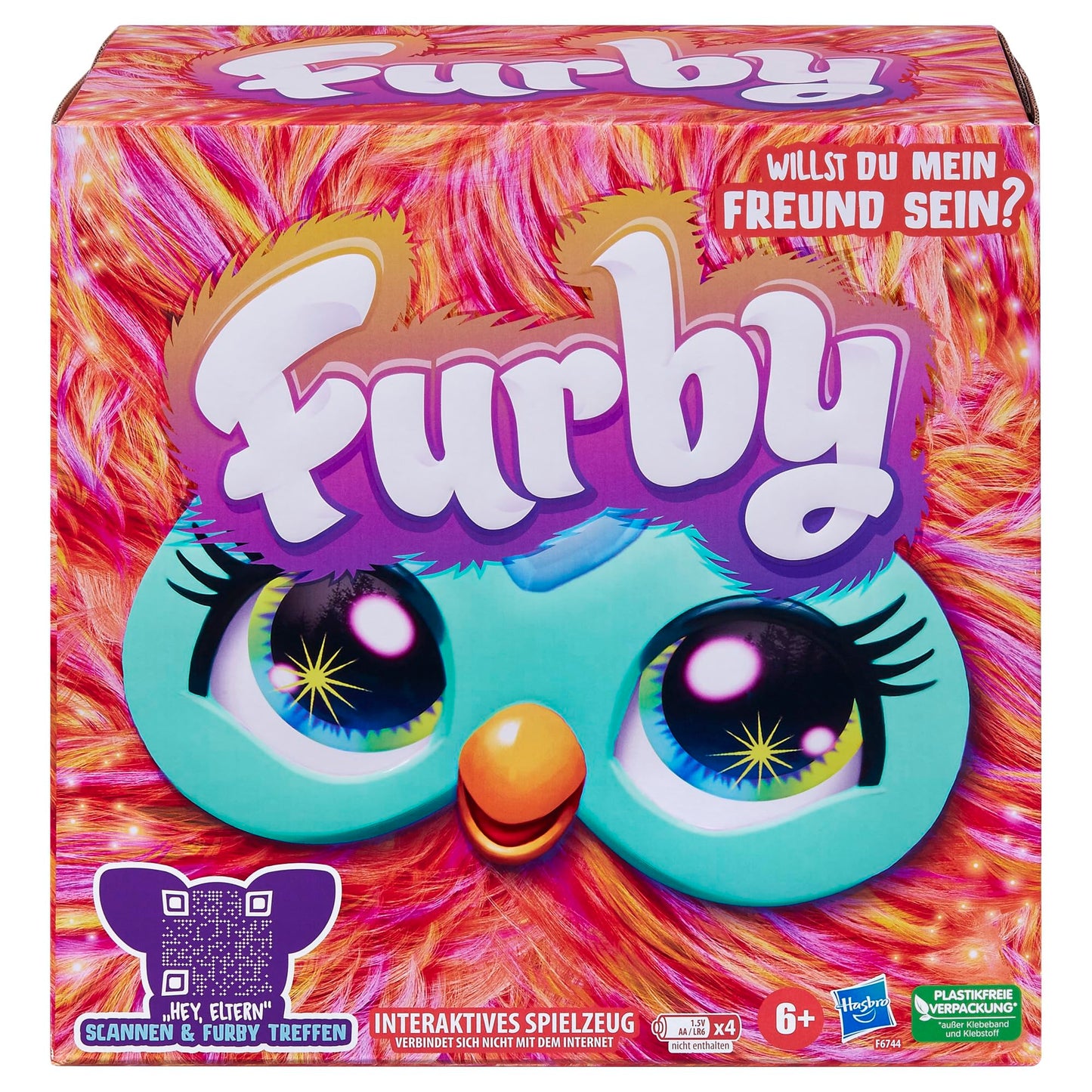 Furby Coral Interactive Plush Toy - Speaks German, responds to voice, dances & lights up - 5 game modes, 600+ reactions - With accessories - Electronic toy for ages 6 and up.