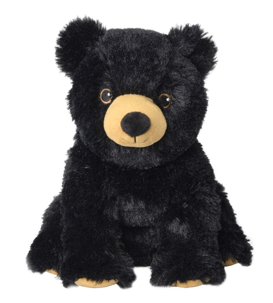 Warmies "Black Bear" plush toy warming pillow with a buckwheat-lavender filling, 30 cm size, black.