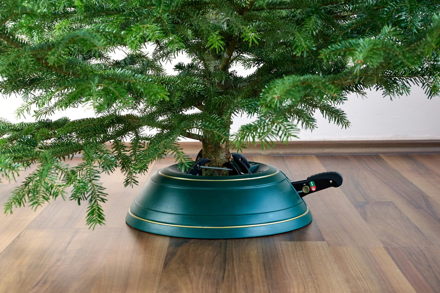 KRINNER® Christmas tree stand Vario Classic Green incl. foot pedal and single cable technology Water fillable for tree heights up to 2.6m 94001