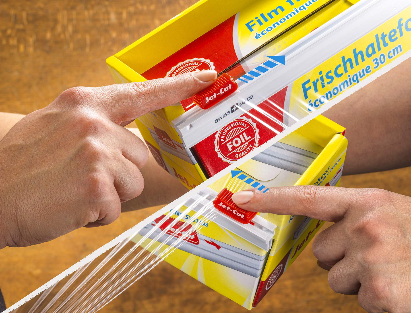 Jet-Cut cling film for cutting, gastronomy 30cm x 300m, PVC transparent, 1 piece