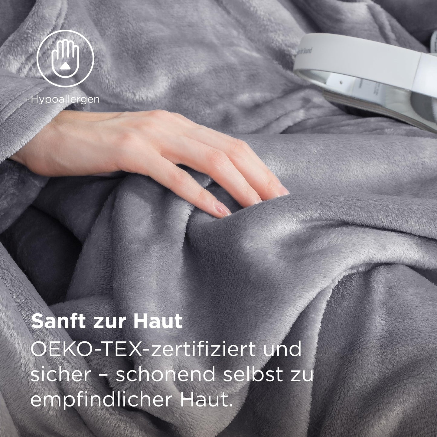 BEDSURE Blanket with Sleeves - Gifts for Women and Men, Cozy Sleeve Blanket & Sofa Blanket for Adults, Soft Full Body Blanket to Wear, Portable Throw Blanket, 150x200cm, Grey