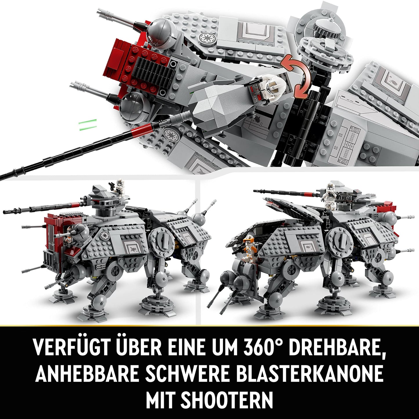 LEGO Star Wars 75337 AT-TE Walker toy with 3 minifigures from the 212th Clone Troopers, Dwarf Spider, and Battle Droid figures - Gift for boys aged 9 and fans of Revenge of the Sith.