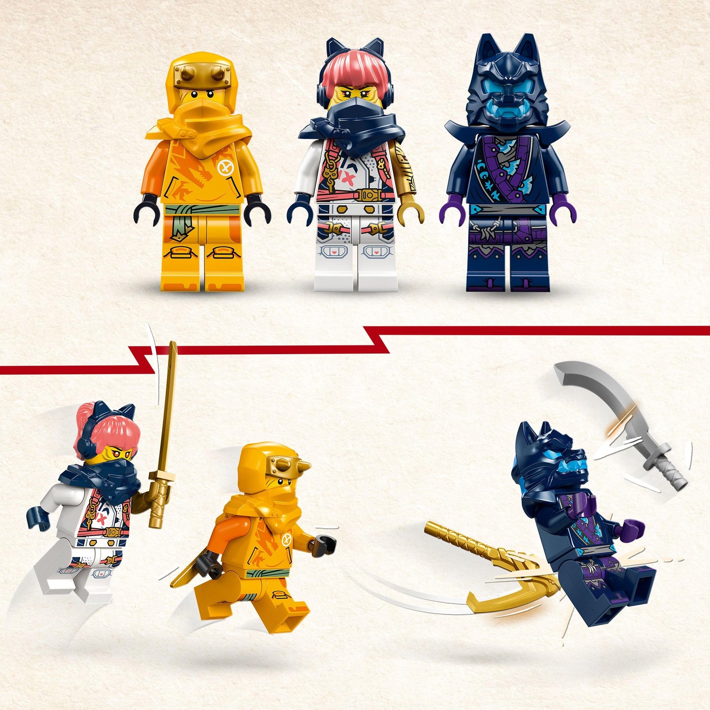 LEGO NINJAGO Raya the Baby Dragon, dragon toy with 3 minifigures, buildable ninja toy for 6-year-old boys and girls, action-packed gift for children 71810.
