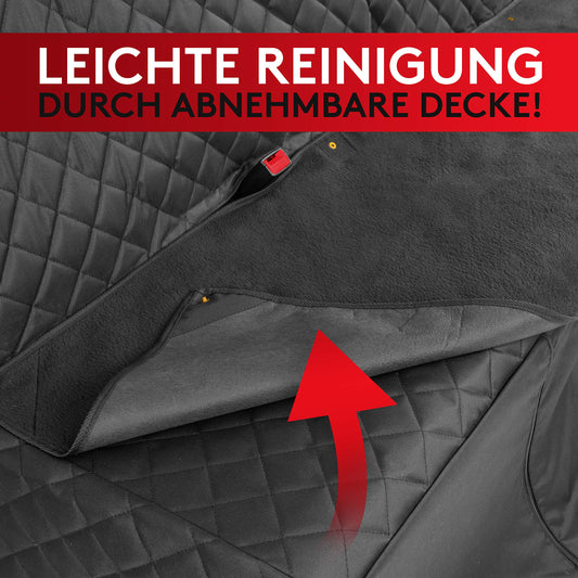 WhizProducts® Dog Car Seat Cover (with Bonus Blanket, Bag & Seatbelt) - Water-Resistant Car Seat Protector & Non-Slip Cover with Side Flaps.