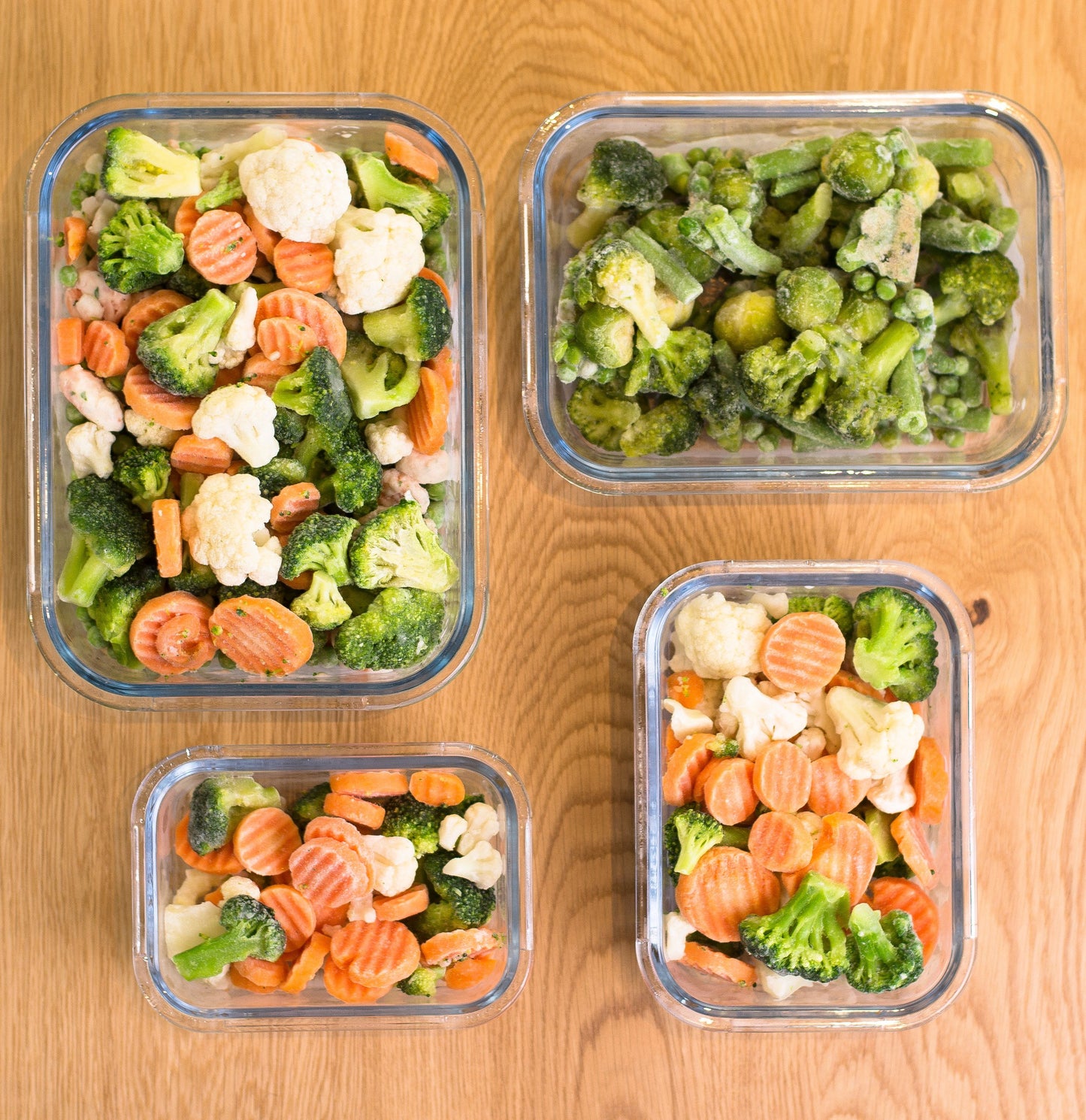 Grizzly glass storage containers 4 pack rectangular containers with lids.