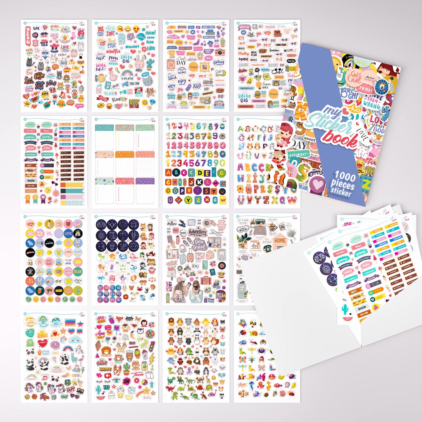 colortouch Appointment Calendar 2026 with 2500+ St Planner Sticker Set, Calendar Stickers Album for Planner, Agenda, Journal, Notebook, A5 Appointment Planner in German, 14 Months Softcover Book Calendar
