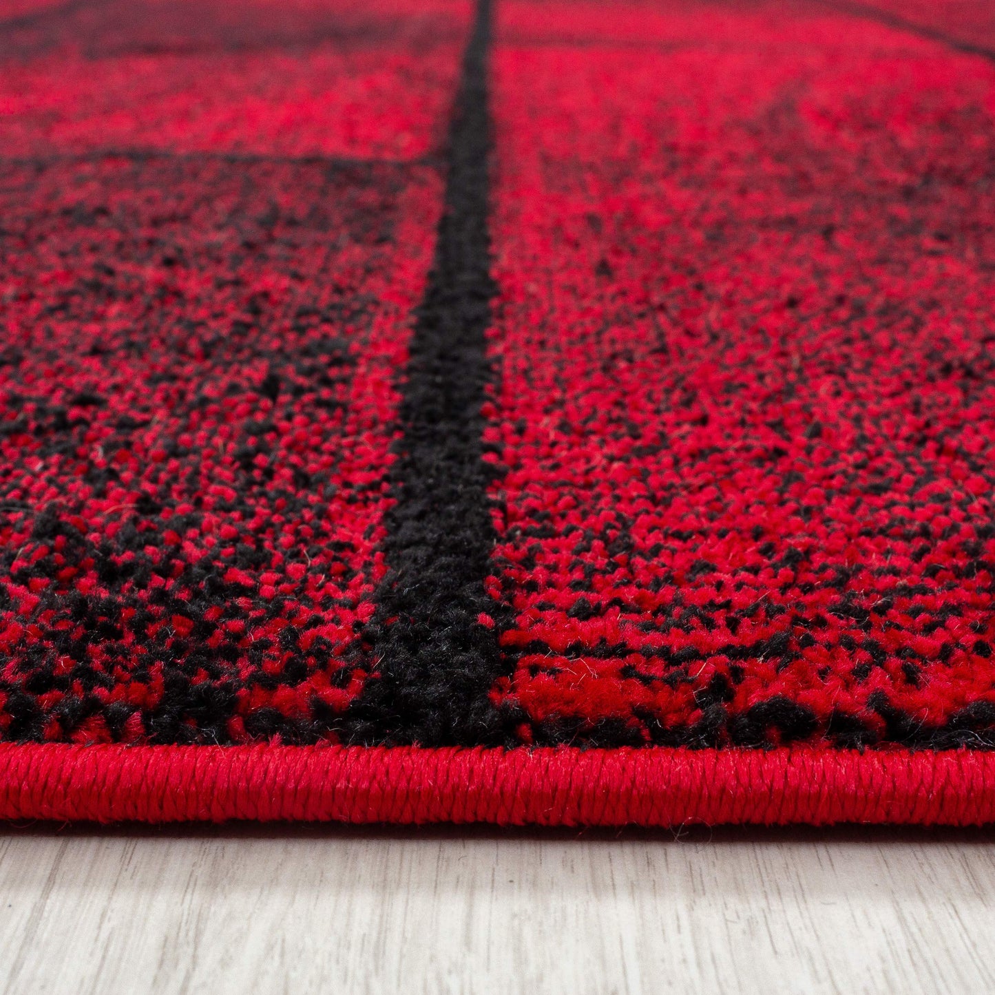 HomebyHome carpet living room 200x290 cm red wall design - bedroom carpet short pile extra soft easy-care rugs for kitchen dining room kids room - carpet living room