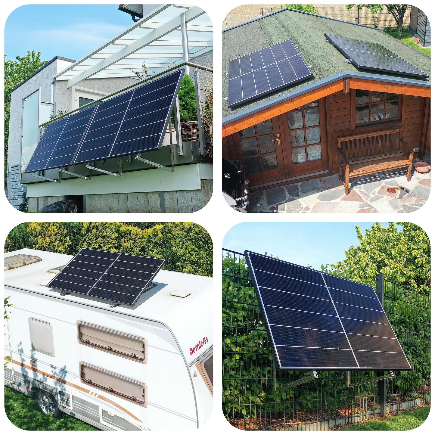 2 x Solar Panel Mounting Bracket - 0% VAT│Bracket for solar panels up to 114.5 cm│Sturdy solar panel mounting│Adjustable tilt angle 0° - 90°│Flat roof, balcony, wall, etc.
