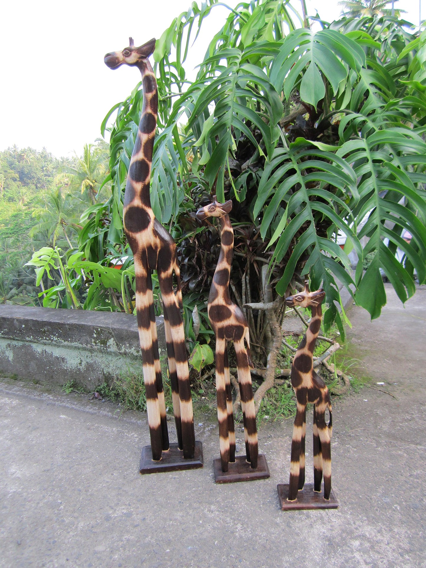 3 piece set 150cm 40cm 30cm wood wooden giraffe family wooden giraffe Africa style GH