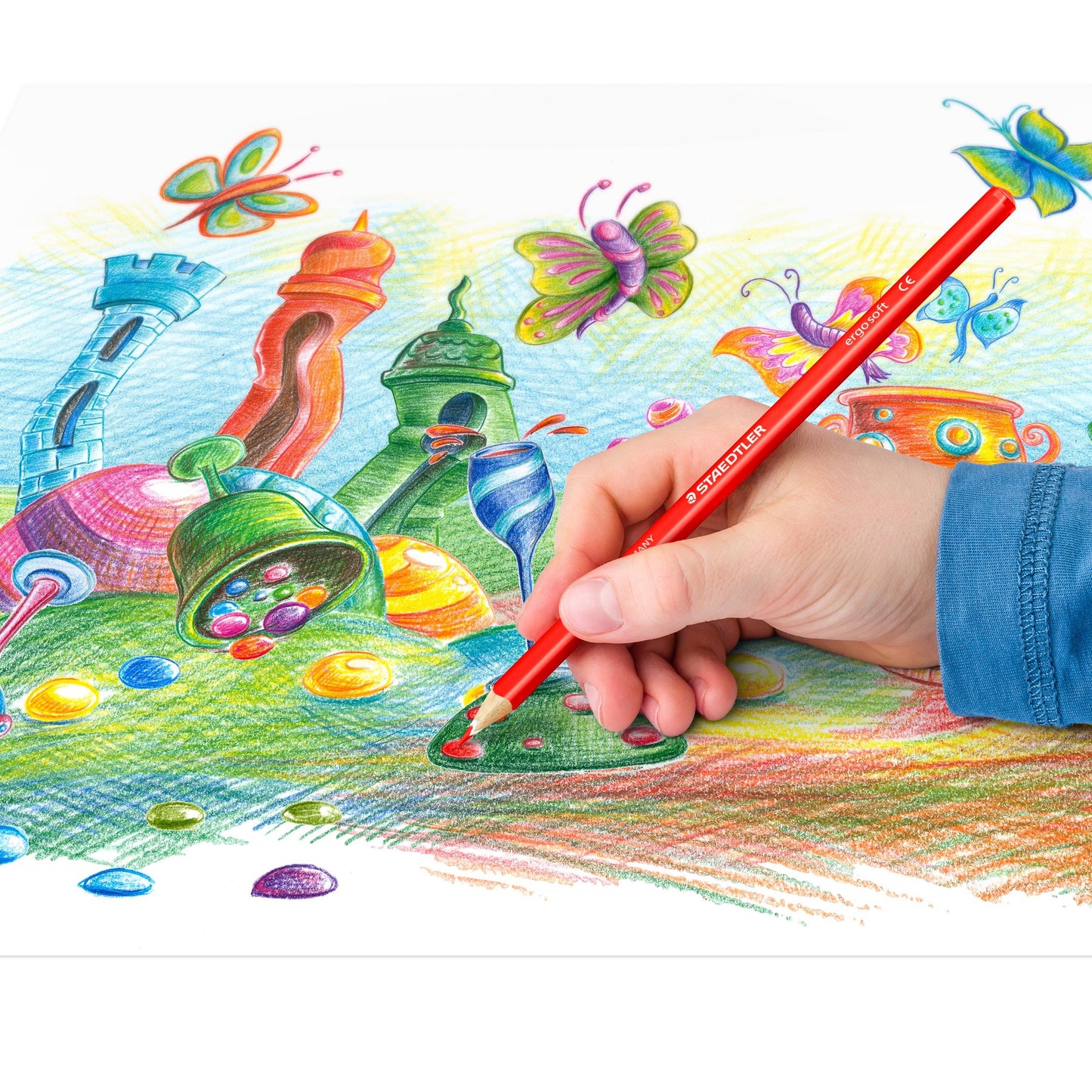 STAEDTLER ergosoft colored pencils (increased break resistance, ergonomic triangular shape, non-slip soft surface, set of 18 brilliant colors, neon colors, cardboard case, 157 C18P1 ST)
