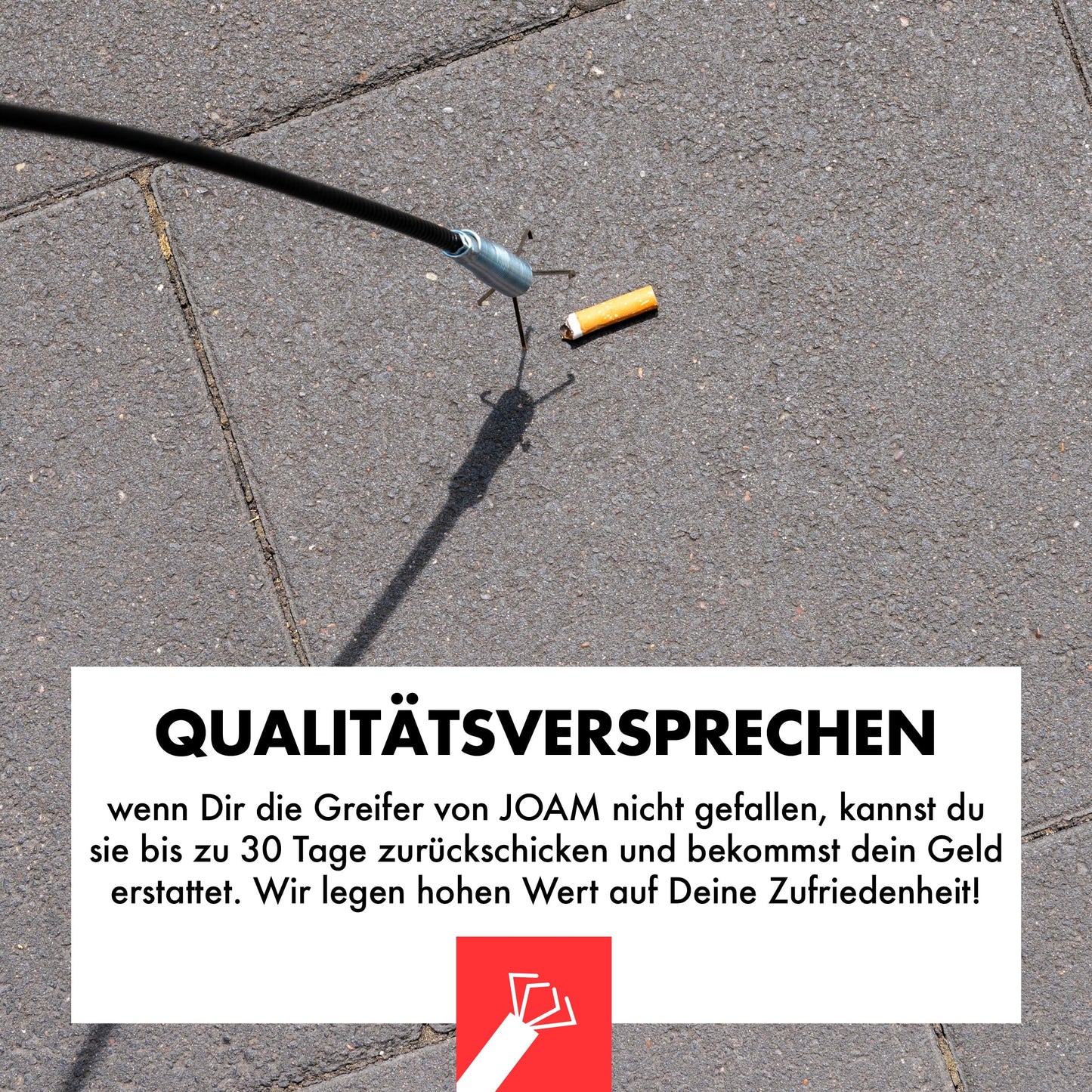 JOAM Claw Grabber (200 cm) - extra secure and comfortable grip thanks to the ergonomic handle - drain snake - universally applicable - telescopic grabber for household and work - grasping arm