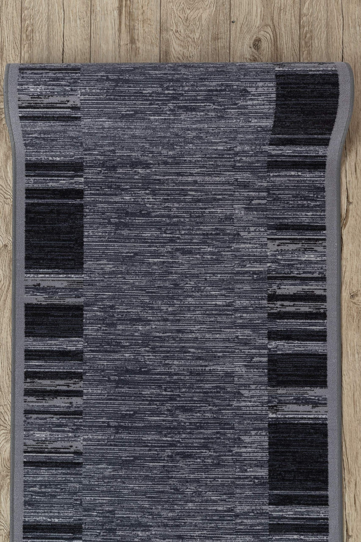 Rugsx Non-Slip Carpet Runner Adagio Gray - Modern short pile for kitchen, hallway & living room, cut to size, 90x190 cm