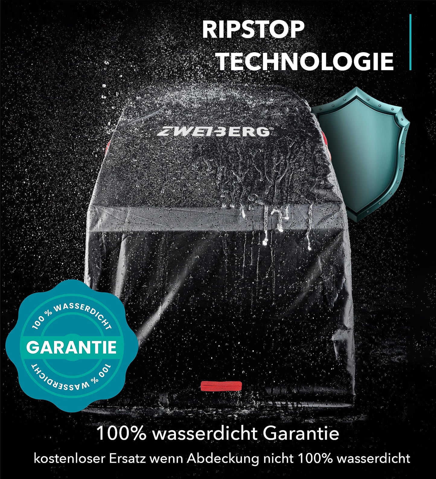 ZWEIBERGยฎ Foldable garage for bike trailers. Universal, sturdy, and waterproof cover. Provides rain protection with UV protection. Easy removal.