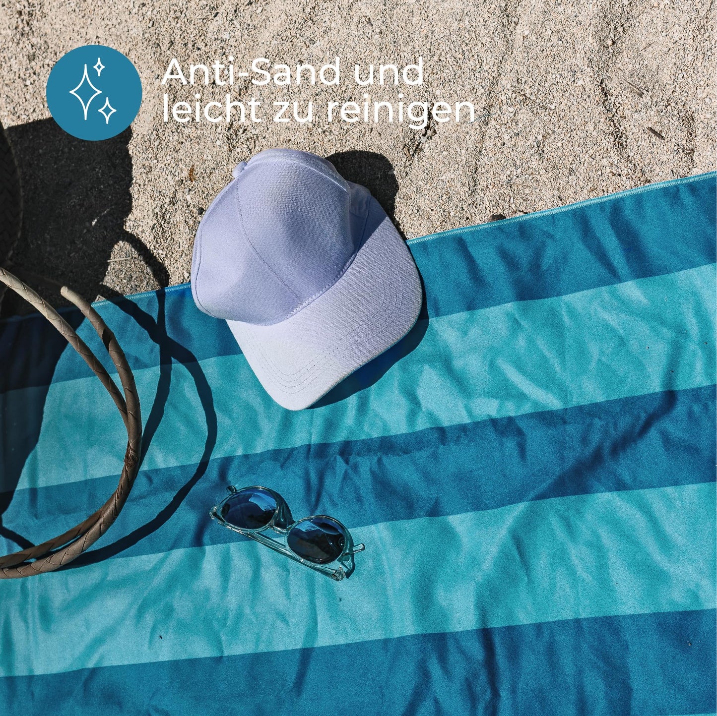 ZENACROSS - Beach towel 90x180cm - Large Microfiber Towel - Quick-drying - Sand-free Microfiber Bath Towel - Lightweight and Compact Beach Towel - Turquoise & Blue