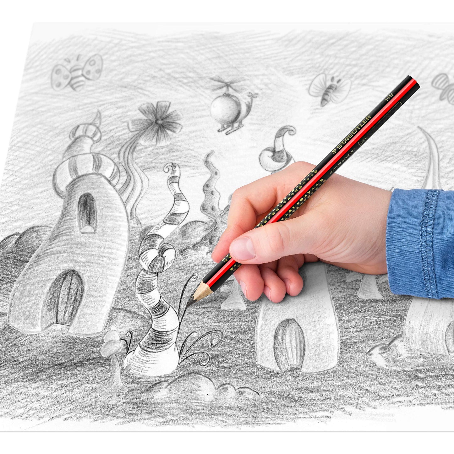 STAEDTLER 1285-2KP50 Noris Club Jumbo Writing pencil, hardness grade HB, case with 50 pieces.