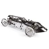 TimeForMachine 3D Puzzle Set, mechanical 3D metal puzzle, racing car model, vintage silver.