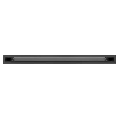 Short ventilation grille air | Warm air grille 6 x 80 cm | Black | Exhaust grille for fireplace ventilation | Air inlet at a 45-degree angle | Overheating resistant | Ideal for modern interiors.
