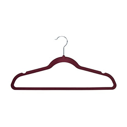Amazon Basics Velvet Suit Hangers, Non-Slip, Burgundy, Silver, 30 Pack.