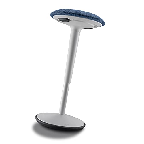 Sedus se:fit, Ergonomic Stool, Standing Stool, Sit-Stand Stool, Standing Aid, Blue, Gray, Plastic, Rubber base, Height adjustable from 53-80 cm