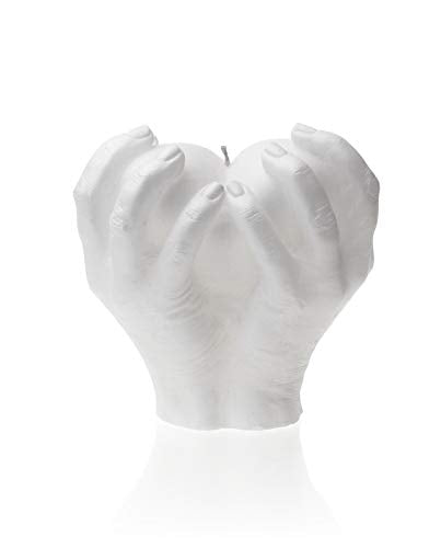 Candellana Candle Hand Love Edition | Height: 16 cm | White | Handmade in the EU, 15.2 x 15.2 x 15.2 cm