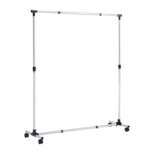 Amazon Basics - Garment Rack with Wheels, Chrome, 89 - 144 cm x 44 cm x 99.5 - 162 cm
