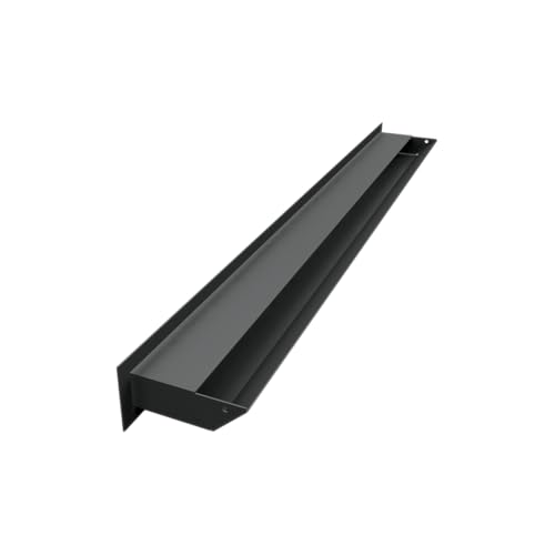 Short ventilation grille air | Warm air grille 6 x 80 cm | Black | Exhaust grille for fireplace ventilation | Air inlet at a 45-degree angle | Overheating resistant | Ideal for modern interiors.