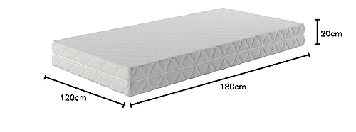 MSS e.K. Medic pocket spring mattress 120x180 x 20 cm (core height 19 cm), 7-zone pocket spring mattress with comfort foam and microfiber cover, mattress for children and adults, firmness level H4.