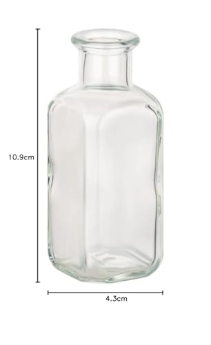 gouveo 24-pack glass bottles 100 ml apothecary design square with cork (HGK) - small 0.1 l glass bottle for liqueur, oil, vinegar, decoration (AFET100HGK)